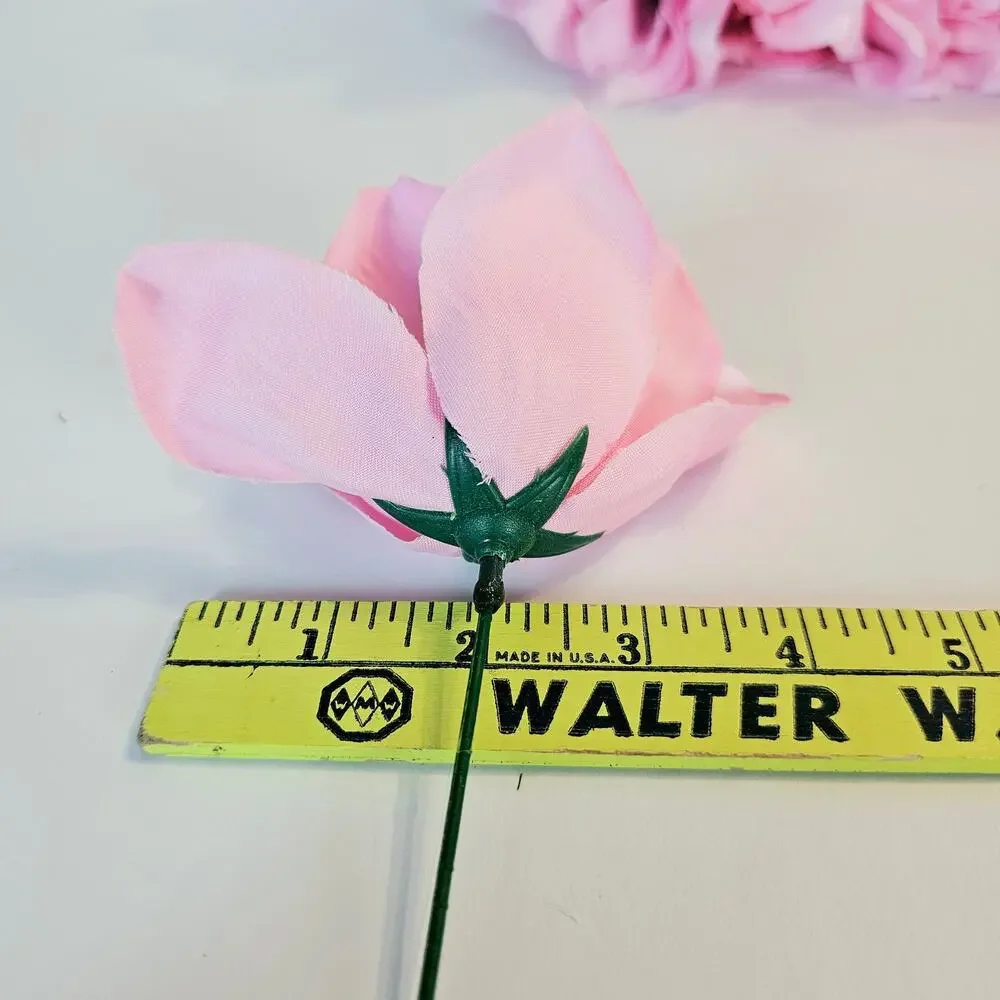 Pink Artificial Rose Stems 30pc Flowers Wedding Floral Decor Craft Supply Lot